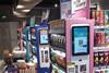 Screens with product information that can be called up via a product's QR/barcode are at the end of some of the ambient food aisles