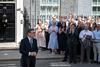 Prime-Minister-Andy Burnham-delivers-first-speech-outside-Number-10