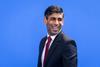 Rishi Sunak blue background