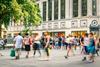 Shoppers on a busy day on the high street