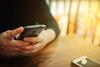 Man browsing on smartphone