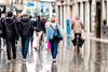 rainy shopping street