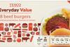 Tesco value burgers