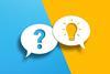 Question mark and light bulb