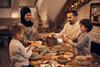 Family celebrating end of Ramadan