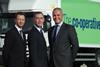 Co-op food chief executive Steve Murrells, distribution general manager Adrian Buxton and chief operating officer Sean Toal