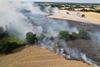 Wild fires on farm land in Essex