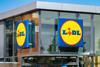 Lidl logo on supermarket building