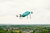 Deliveroo drone in the air