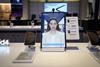AI sales expert on tablet screen in Samsung store