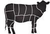 Beef butcher cuts - stock illustration