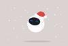 AI robot wearing a santa hat