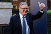 Keir Starmer giving thumbs up at UK-EU Summit press conference