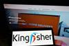 Kingfisher logo in front of B&Q website page