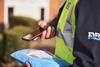 Courier scanning Evri parcel