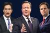 Ed Miliband, David Cameron and Nick Clegg