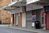 Closed stores on a Glasgow street