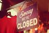 Closed sign in clothes shop index