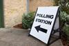 Polling station sign