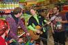 Musical Asda staff Andy Morrison and Cameron Presley entrtained customers in Bideford.