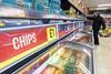 £1 chips offer on display in Iceland supermarket