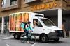 Deliveroo rider and Sainsbury's Groceries Online driver set off from Hor.._
