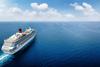 A cruise ship sailing on open waters