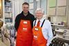 David Quayle, right, with B&Q boss Euan Sutherland last year