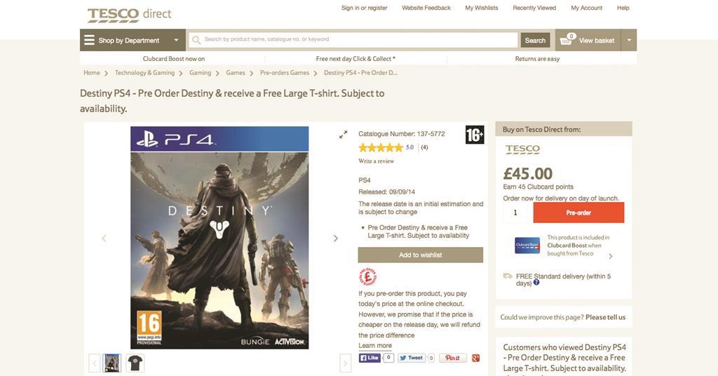 Tesco direct ps4 top