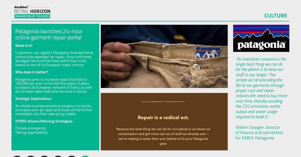 Innovation of the Week Patagonia launches 24 hour online repair