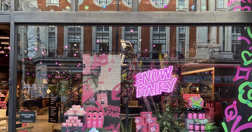 London, UK. 24th Nov, 2022. Colourful window displays at the Louis