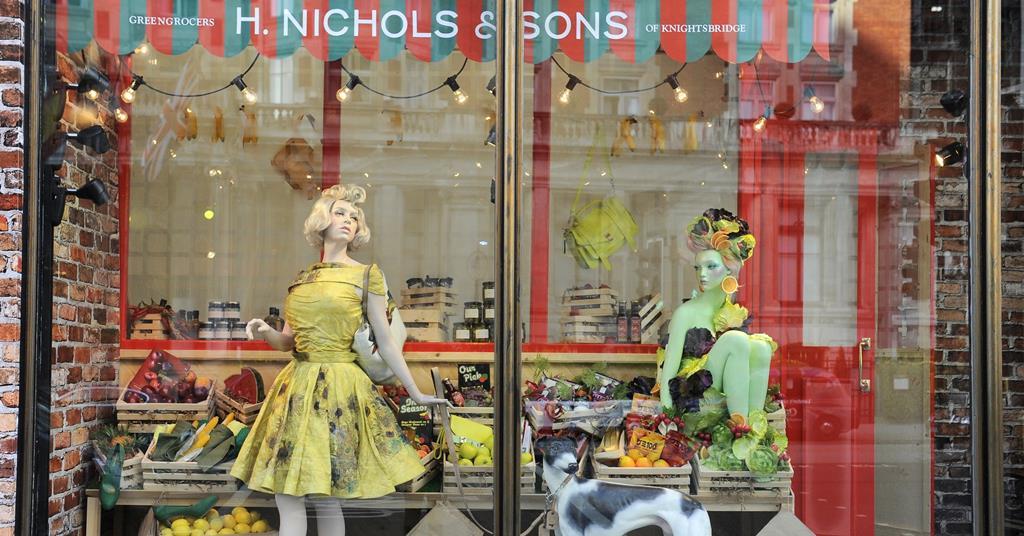 The latest window concept at Harvey Nichols certainly gives the wow factor  with plenty of retail theatre. @harveynichols #visualmerchandising, By  British Display Society