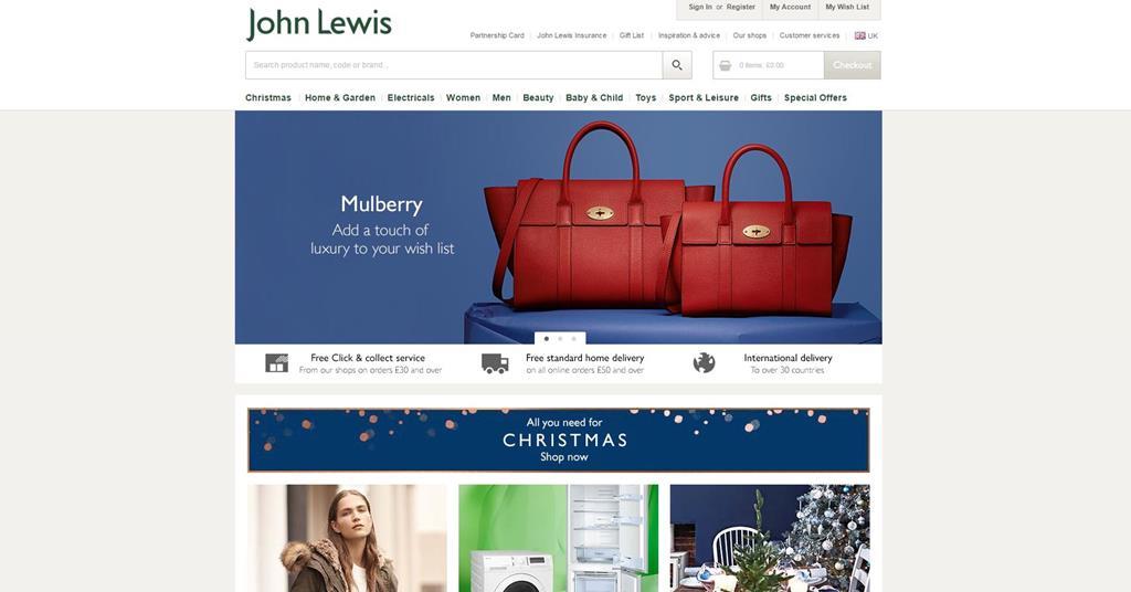 Etail Evolution John Lewis' website through the years Analysis