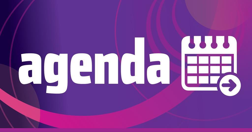 Agenda word text banner postcard logo icon design Vector Image