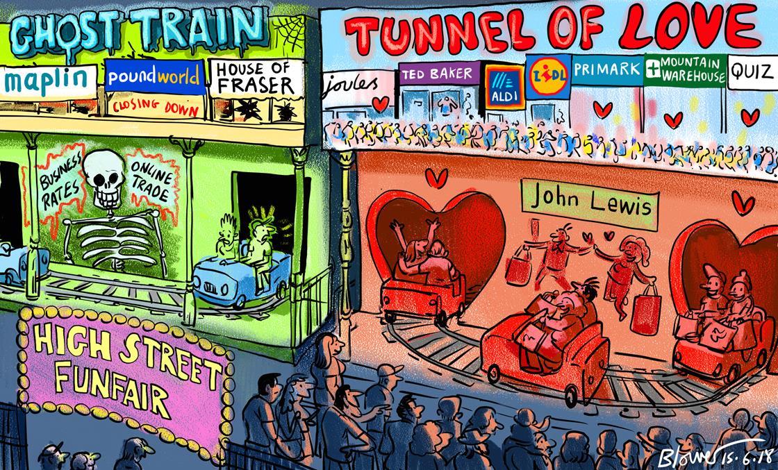 Retail cartoon: Rollercoaster of emotions on the high street | Cartoon ...