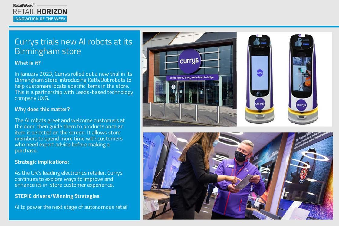 Innovation of the Week Currys trials new AI robots at its Birmingham store Innovation of the