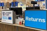 Returns counter at Lowe's hardware store, US