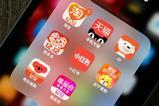Chinese shopping apps on phone screen