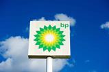 BP sign against blue sky