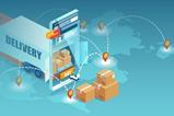 Global online delivery illustration