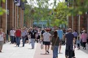 Sunny shopping street