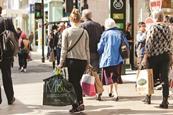 Shoppers on a high street