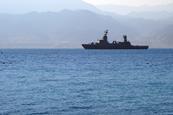Naval ship in Strait of Hormuz and Red Sea
