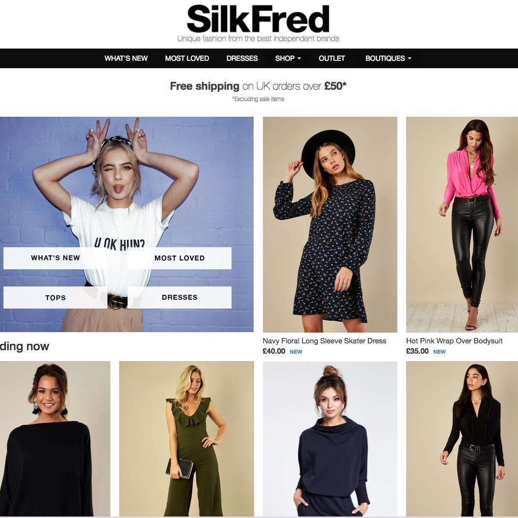 silkfred navy wrap dress