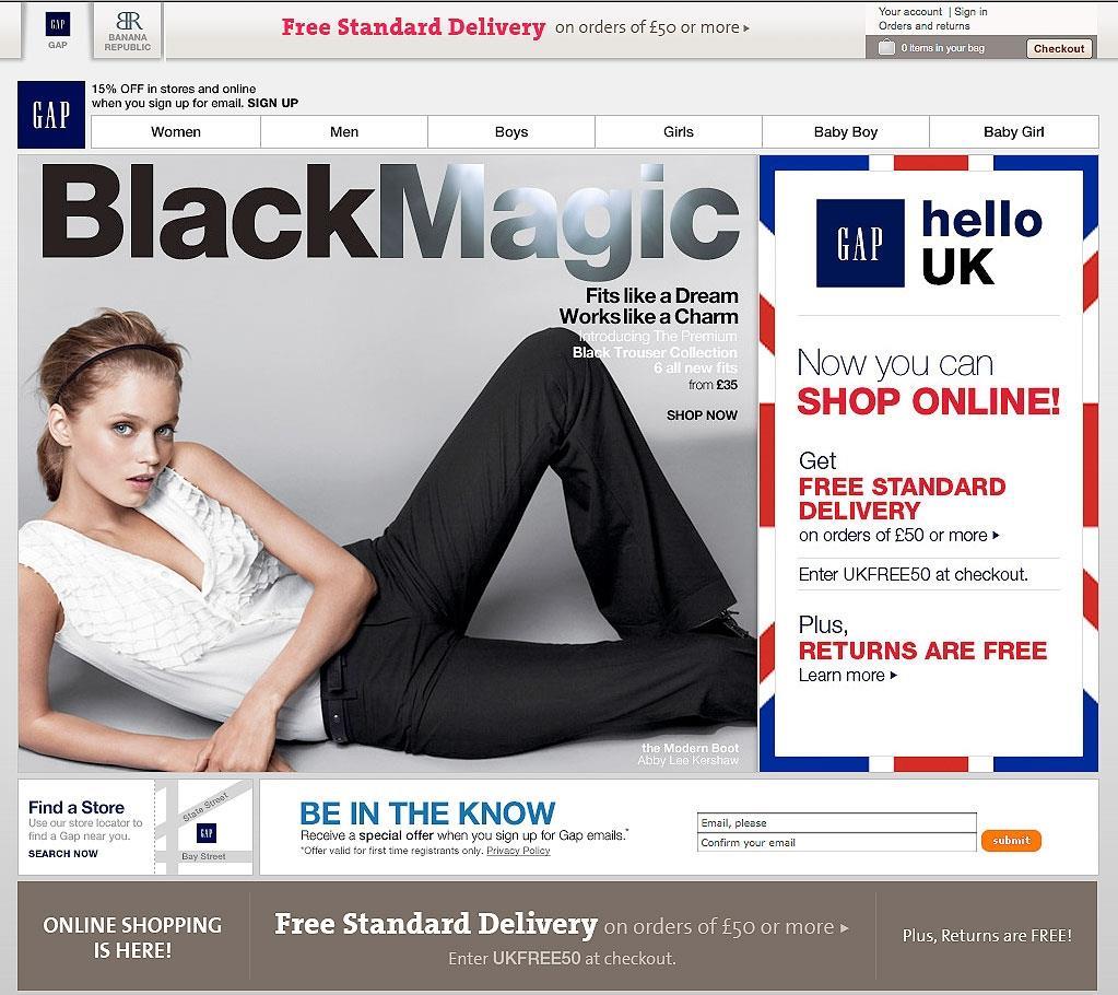 gap email sign up offer