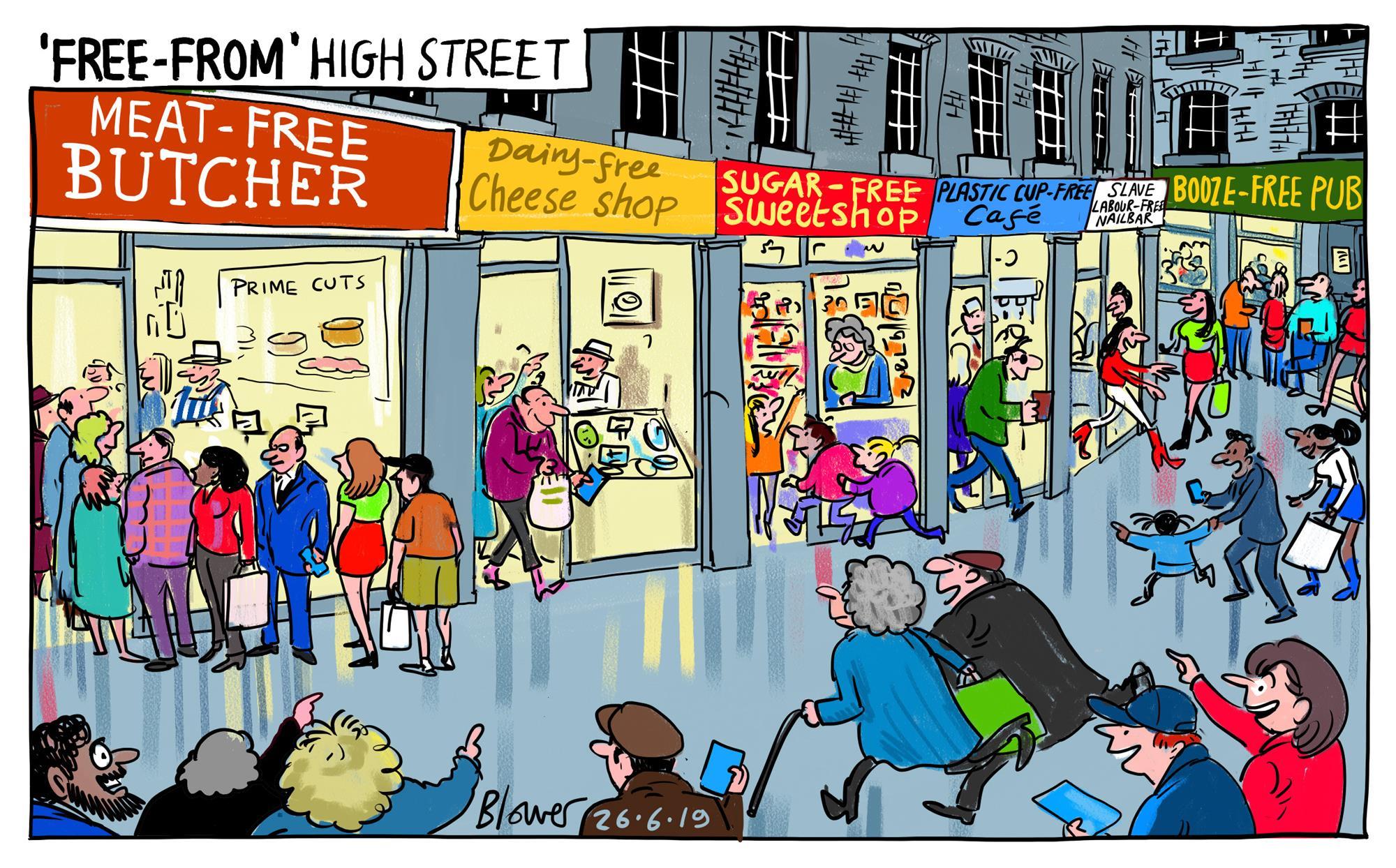 Retail cartoon: Have a butcher's at the future high street | Cartoon ...