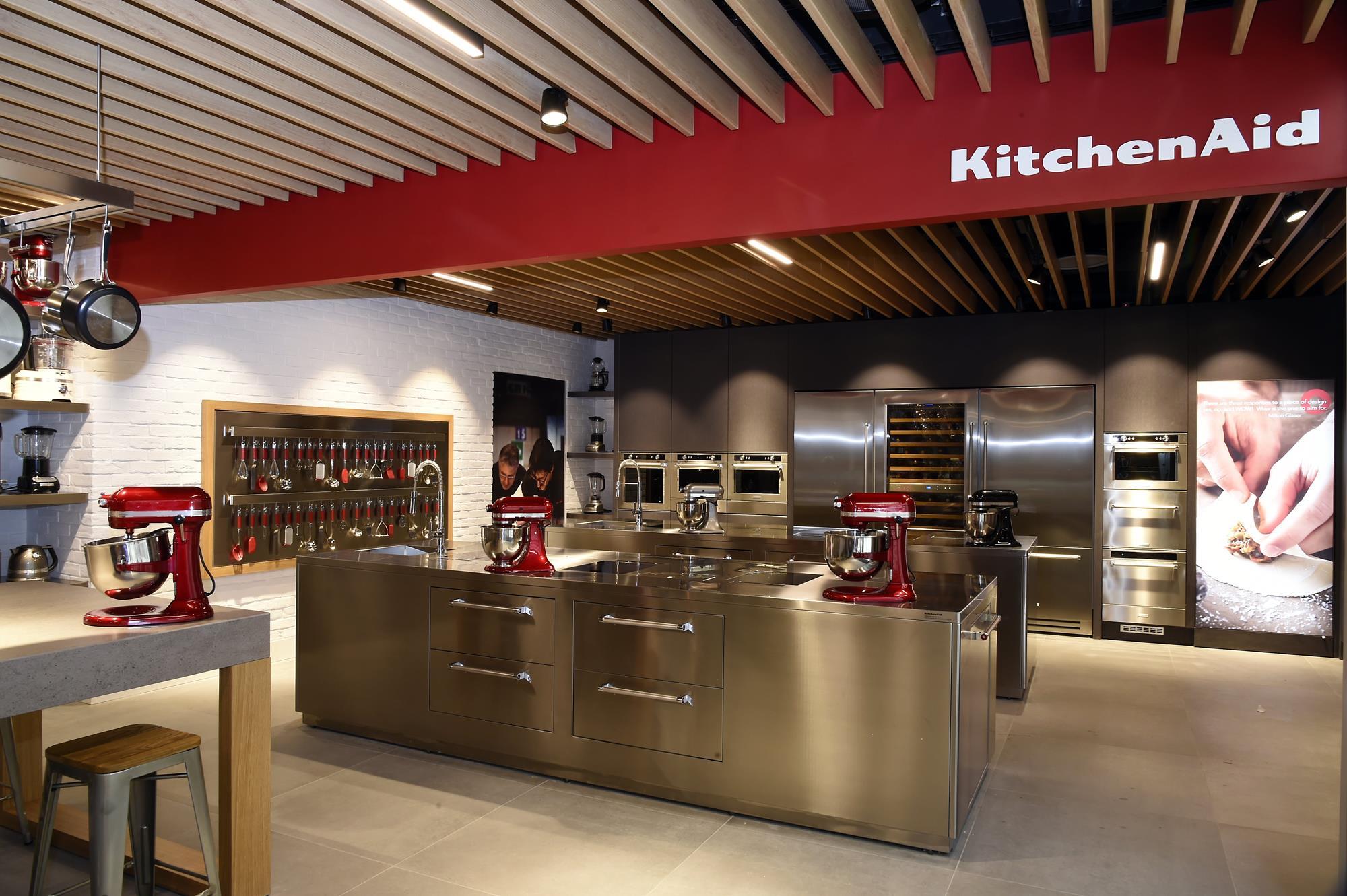 3028573 KitchenAid Products Are On Display In The Basement Level 