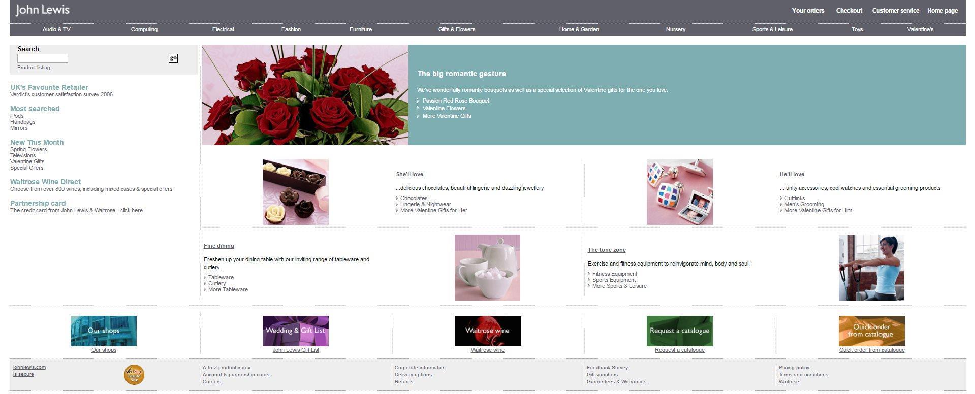 Etail Evolution John Lewis' website through the years Analysis