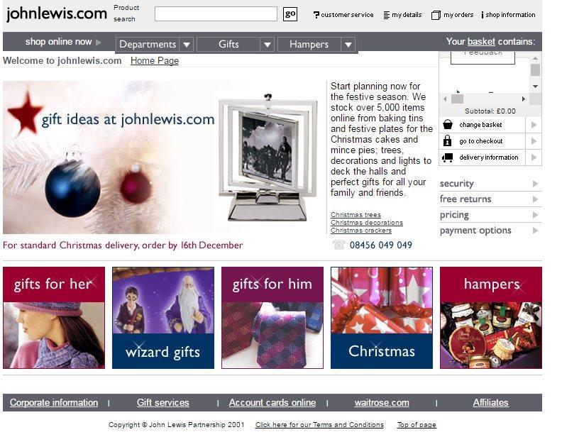 Etail Evolution John Lewis' website through the years Analysis