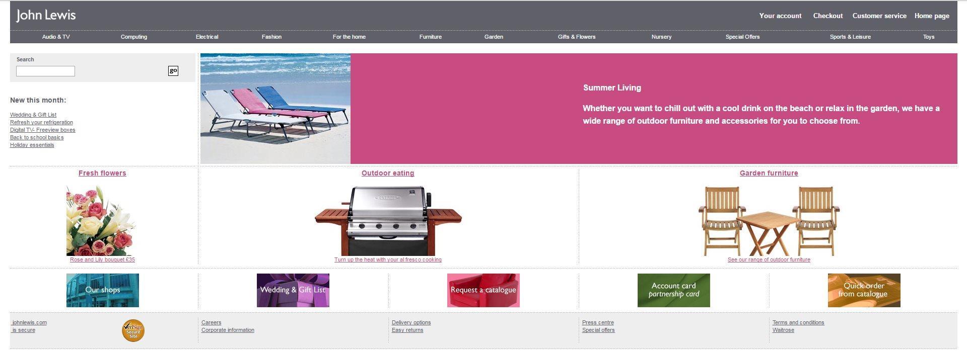 Etail Evolution John Lewis' website through the years Analysis